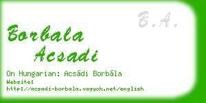 borbala acsadi business card