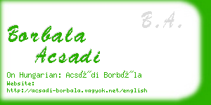 borbala acsadi business card